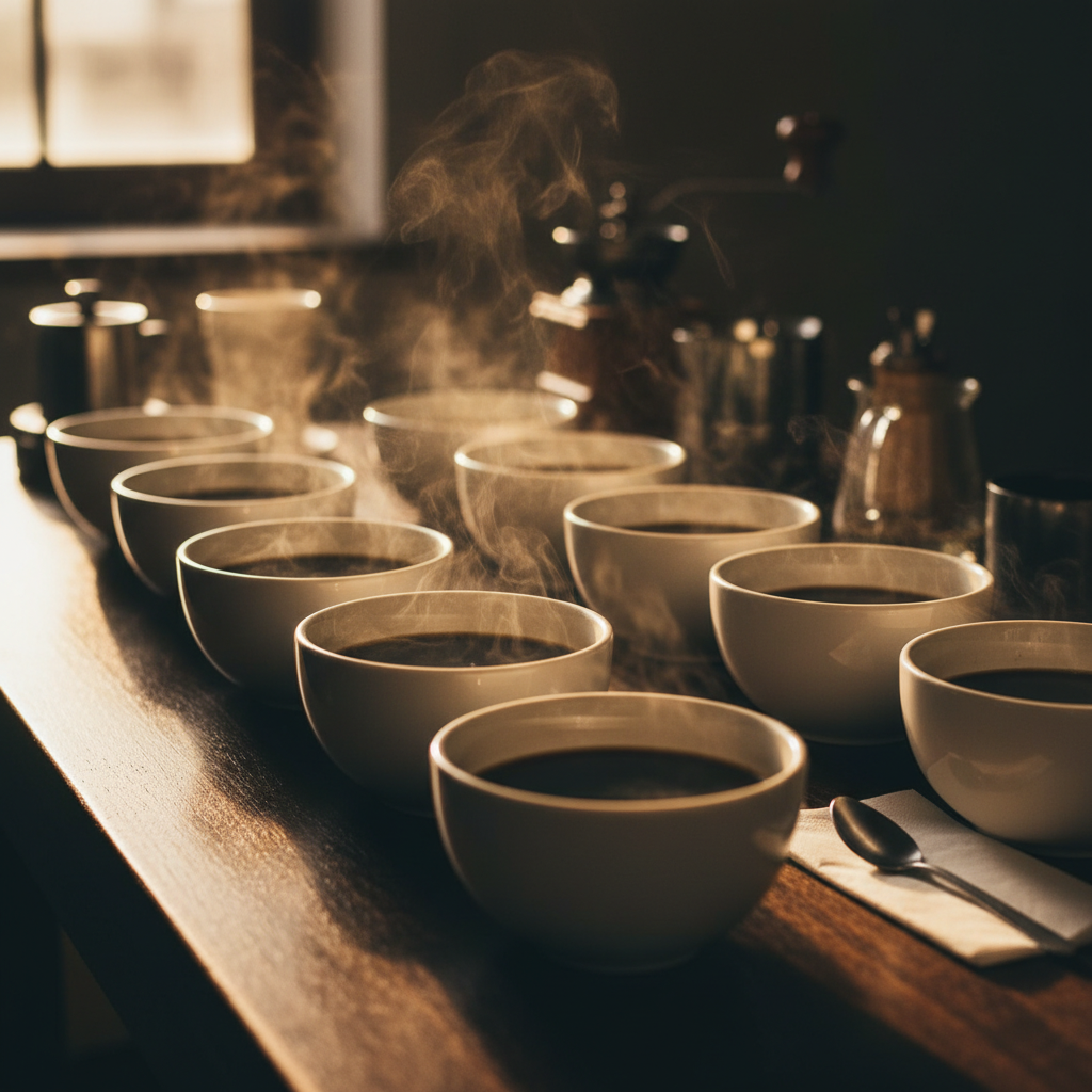 Coffee cupping session